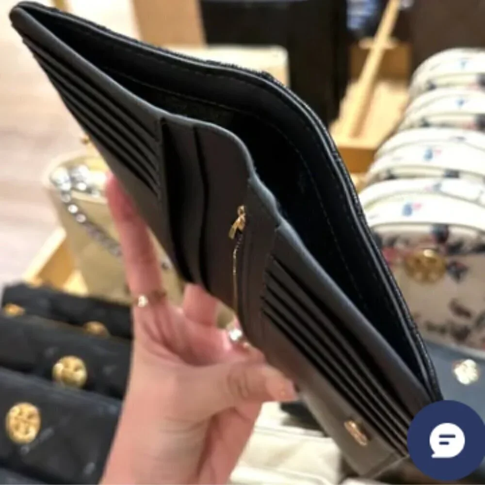 NWT! New! Tory Burch Willa Medium Wallet -Leather -Black